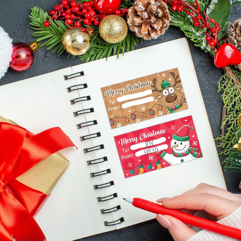 Xendelow 500 Pcs Christmas Wrapping Gift Tags, Merry Christmas Labels, Xmas Name Stickers, Xmas Tags for Gift Packages Decor, Santa Stickers for Gifts Bags, Winter Holiday Labels for Boys Girls 2.95 x 1.6 Inch - Image 4